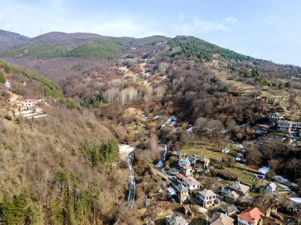 Flygfoto Över Byn Kosovo Med Autentiska Artonhundratalshus Plovdiv Region Bulgarien — Stockfoto