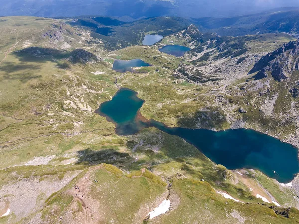 Vue Aérienne Imprenable Sur Les Sept Lacs Rila Montagne Rila — Photo