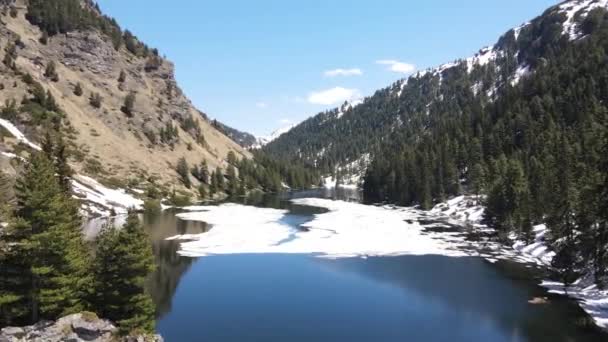 Vista Aérea Del Lago Suhoto Lago Seco Montaña Rila Región — Vídeos de Stock