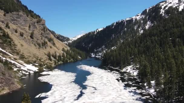 Vista Aérea Del Lago Suhoto Lago Seco Montaña Rila Región — Vídeo de stock