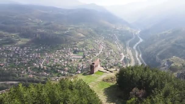 Aerial View Iskar River Gorge Village Milanovo Balkan Mountains Bulgaria — Stock Video
