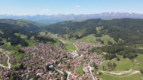 Aerial View Historical Town Koprivshtitsa Sofia Region Bulgaria — Stock Video