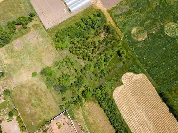 Vista Aérea Planície Trácia Superior Perto Aldeia Tsalapitsa Região Plovdiv — Fotografia de Stock