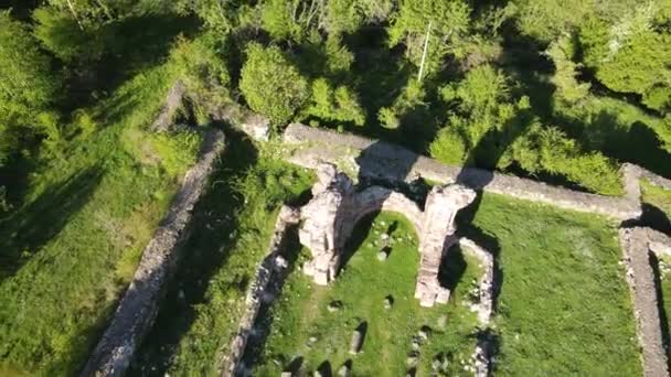 Вид Воздуха Еленскую Базилику Руины Ранневизантийской Христианской Церкви Недалеко Города — стоковое видео