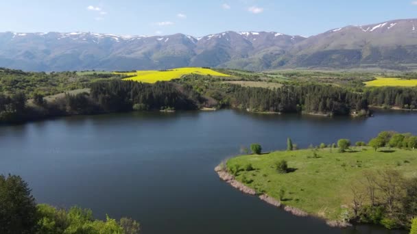 Aerial View Dushantsi Reservoir Sredna Gora Mountain Szófia Régió Bulgária — Stock videók