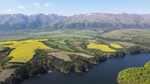 Aerial View Dushantsi Reservoir Sredna Gora Mountain Sofia Region Bulgaria — Stock Video