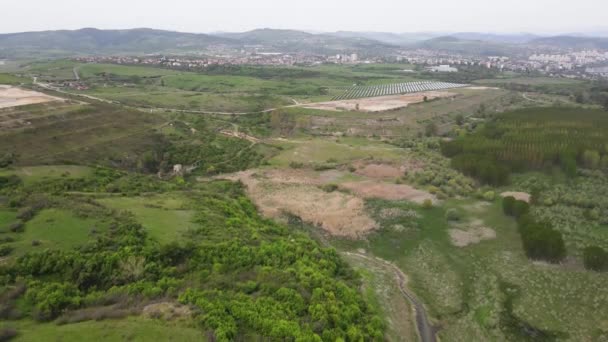 Aerial view of Ruins of ancient Vishegrad Fortress on the southern coast of Studen Kladenets reservoir near town of Kardzhali, Bulgaria