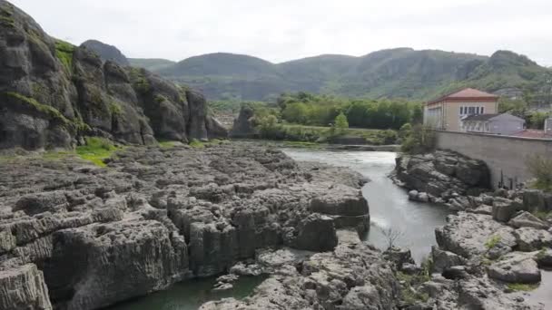 Veduta Aerea Del Sheytan Dere Fiume Shaitan Canyon Sotto Diga — Video Stock