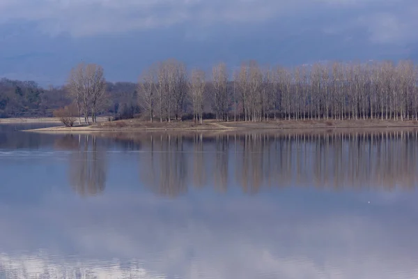 Vista Inverno Reservatório Koprinka Região Stara Zagora Bulgária — Fotografia de Stock