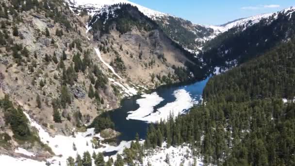 Luftaufnahme Des Suhoto Sees Der Trockene See Rila Gebirge Kyustendil — Stockvideo