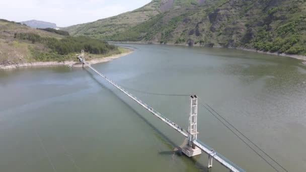Vista Aérea Del Puente Lisitsite Sobre Embalse Studen Kladenets Región — Vídeo de stock