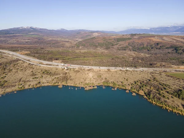 Luftaufnahme Des Stausees Dyakovo Kyustendil Region Bulgarien — Stockfoto