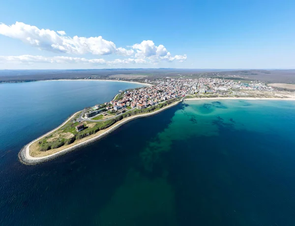 Bulgaristan 'ın Burgaz Bölgesi Primorsko kentinin şaşırtıcı hava manzarası