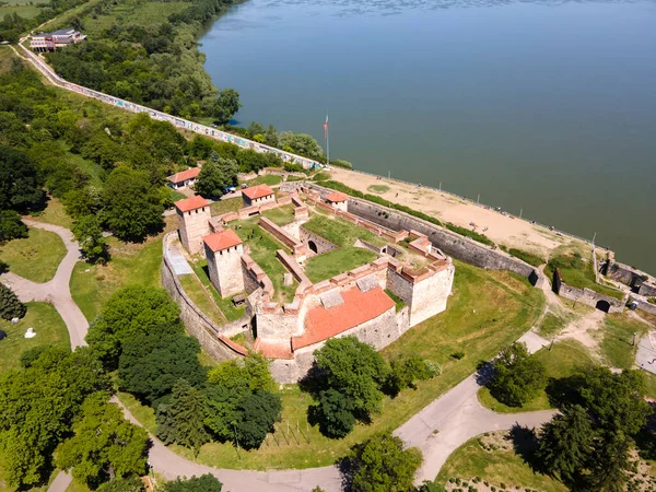 Aerial View Baba Vida Fortress Coast Danube River Town Vidin — Stock Photo, Image