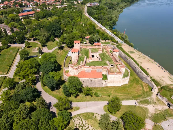 Aerial View Baba Vida Fortress Coast Danube River Town Vidin — Stock Photo, Image