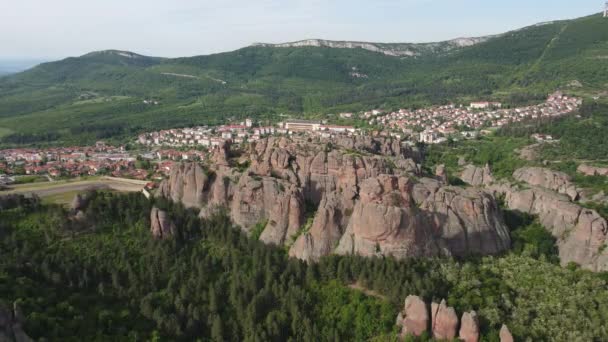 Belogradchik Rocks Vidin Region ブルガリアの空中写真 — ストック動画