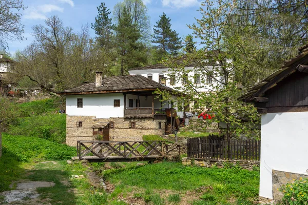 Typische Straat Oude Huizen Historisch Dorp Bozhentsi Regio Gabrovo Bulgarije — Stockfoto