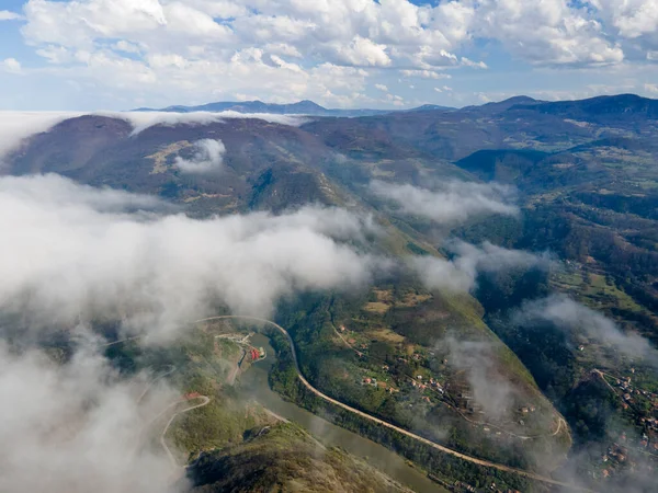 Aerial View Iskar River Gorge Village Milanovo Balkan Mountains Bulgaria — Stock Photo, Image