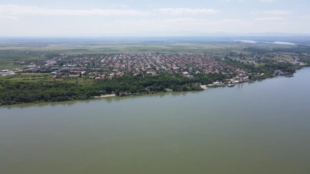 Luftaufnahme Der Stadt Calafat Der Donau Region Dolj Rumänien — Stockvideo