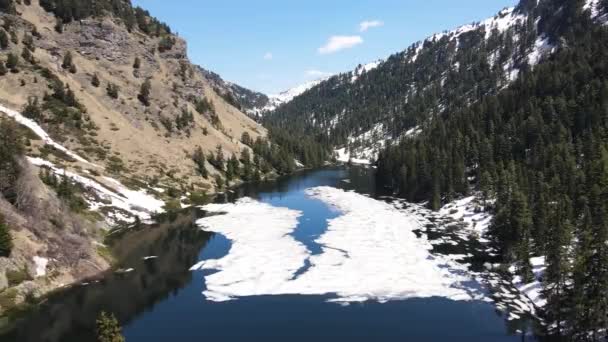 Aerial View Suhoto Lake Dry Lake Rila Mountain Kyustendil Region — Stock Video