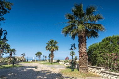 NEA POTEIDAIA, HALKIDIKI, GREECE - 24 Haziran 2014: Nea Poteidaia, Kassandra, Chalkidiki, Orta Makedonya, Yunanistan