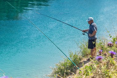 NEA POTEIDAIA, HALKIDIKI, GREECE - 24 Haziran 2014: Nea Poteidaia, Kassandra, Chalkidiki, Orta Makedonya, Yunanistan