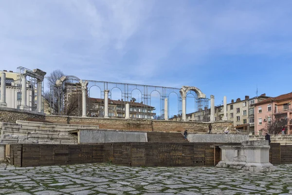 Stara Zagora Bulgária Agosto 2021 Ruínas Antigo Fórum Augusta Traiana — Fotografia de Stock