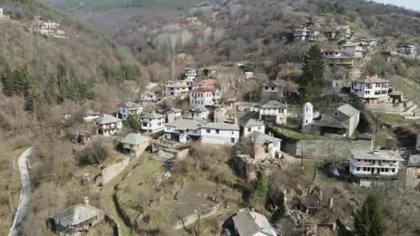 Aerial View Village Kosovo Authentic Nineteenth Century Houses Plovdiv Region — Stock Video