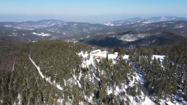 Flygfoto Över Byala Tjerkva Regionen Rhodopes Mountain Plovdiv Region Bulgarien — Stockvideo