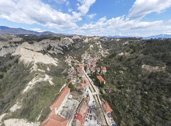 Panorama Aéreo Cidade Histórica Melnik Região Blagoevgrad Bulgária — Fotografia de Stock