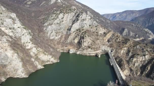Veduta Aerea Della Diga Krichim Reservoir Rodopi Regione Plovdiv Bulgaria — Video Stock