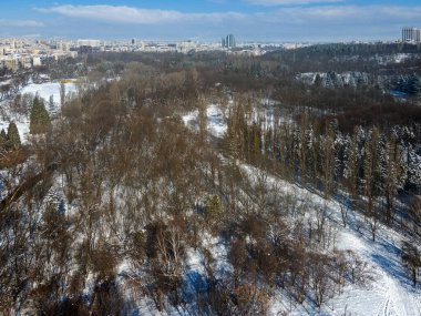 Bulgaristan 'ın Sofya kentindeki South Park' ın Kışlık Hava Manzarası