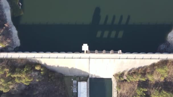 Flygfoto Över Topolnitsa Reservoir Sredna Gora Mountain Bulgarien — Stockvideo