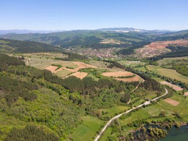 Topolnitsa Barajı 'nın hava manzarası, Sredna Gora Dağı, Bulgaristan