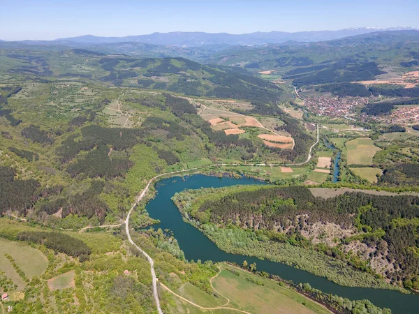 Topolnitsa Barajı 'nın hava manzarası, Sredna Gora Dağı, Bulgaristan