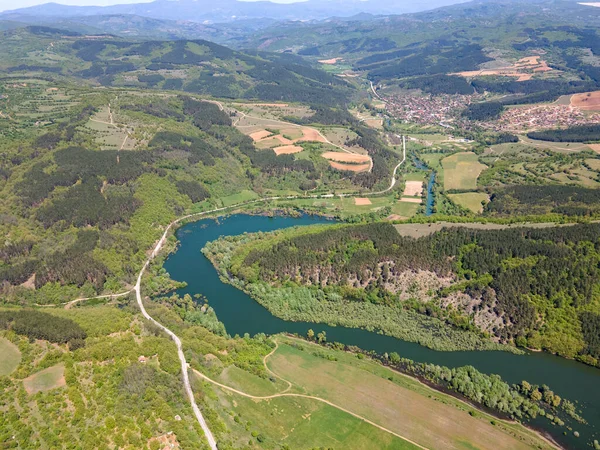 Vista Aérea Del Embalse Topolnitsa Montaña Sredna Gora Bulgaria — Foto de Stock