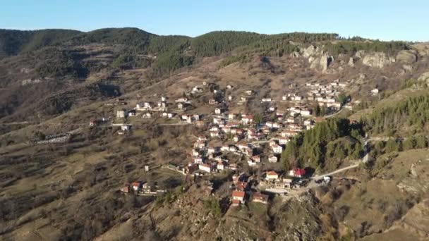 Luchtfoto Van Dorp Borovo Regio Plovdiv Bulgarije — Stockvideo