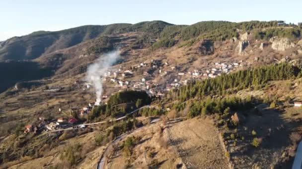 Вид Воздуха Село Борово Пловдивская Область Болгария — стоковое видео