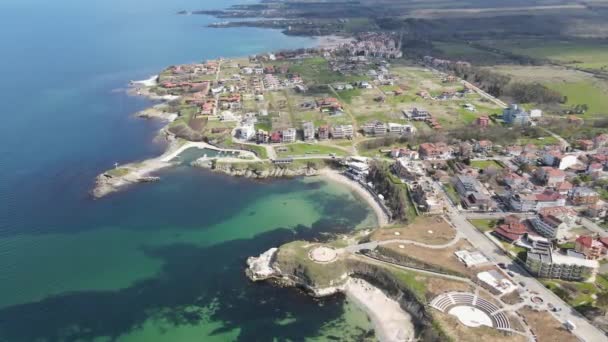 Vista Aerea Del Villaggio Lozenets Sulla Costa Del Mar Nero — Video Stock