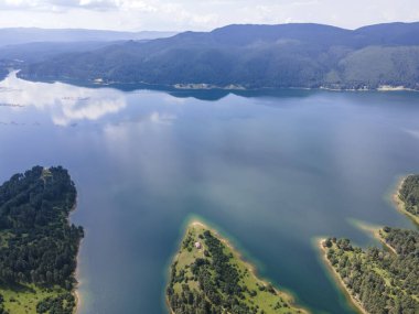 Bulgaristan 'ın Smolyan Bölgesi, Dospat Reservoir Havacılık Manzarası