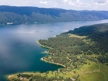 Bulgaristan 'ın Smolyan Bölgesi, Dospat Reservoir Havacılık Manzarası