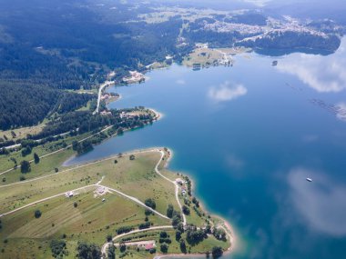 Bulgaristan 'ın Smolyan Bölgesi, Dospat Reservoir Havacılık Manzarası