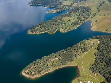 Bulgaristan 'ın Smolyan Bölgesi, Dospat Reservoir Havacılık Manzarası