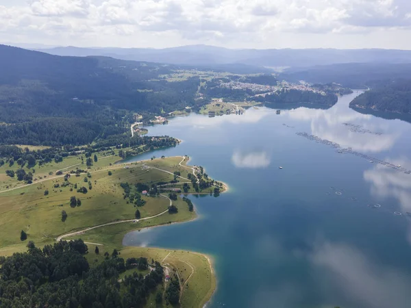Bulgaristan 'ın Smolyan Bölgesi, Dospat Reservoir Havacılık Manzarası