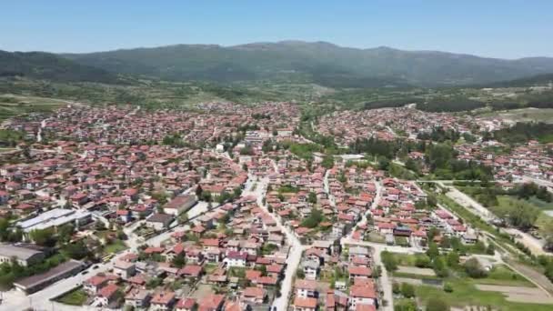 Vista Aérea Cidade Histórica Panagyurishte Região Pazardzhik Bulgária — Vídeo de Stock