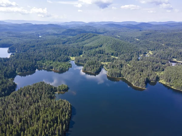 Panorama Aéreo Del Embalse Shiroka Polyana Prado Ancho Región Pazardzhik —  Fotos de Stock