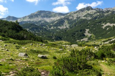 Bulgaristan 'ın Vihren kulübesi yakınlarındaki Pirin Dağı' nın muhteşem manzarası
