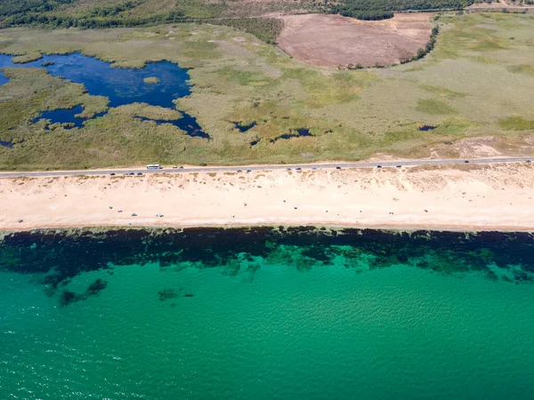 Αεροφωτογραφία Του Driver Beach Κοντά Στο Θέρετρο Του Ντιούνι Περιοχή — Φωτογραφία Αρχείου