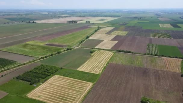 Flygfoto Över Övre Thracian Plain Nära Byn Tsalapitsa Plovdiv Region — Stockvideo