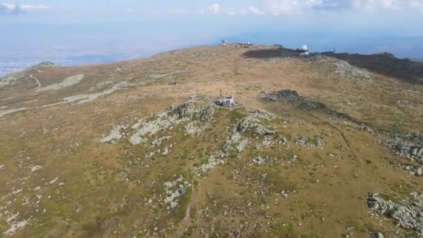 Widok Lotu Ptaka Szczyt Cherni Vrah Górze Vitosha Obwód Sofijski — Wideo stockowe